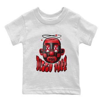 Air Jordan 1 Satin Bred Sneaker Match Tees Dizzy Face Sneaker Tees AJ1 Satin Bred Sneaker Release Tees Kids Shirts White 2