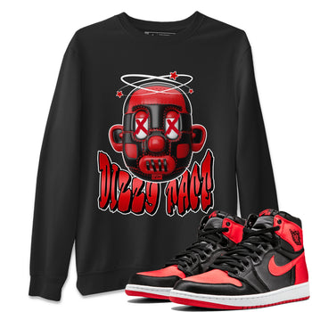 Air Jordan 1 Satin Bred Sneaker Match Tees Dizzy Face Sneaker Tees AJ1 Satin Bred Sneaker Release Tees Unisex Shirts Black 1