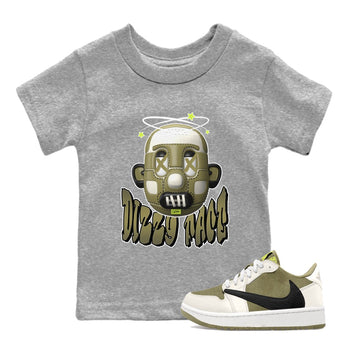Air Jordan 1 Travis Scott Golf shirt to match jordans Dizzy Face sneaker tees AJ1 lowTravis Scott Golf SNRT Sneaker Release Tees Baby Toddler Heather Grey 1 T-Shirt