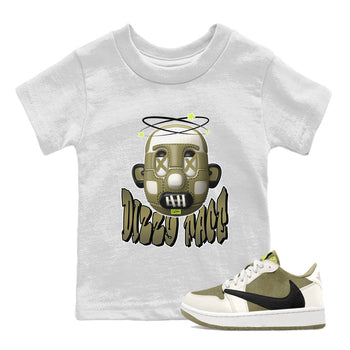 Air Jordan 1 Travis Scott Golf shirt to match jordans Dizzy Face sneaker tees AJ1 lowTravis Scott Golf SNRT Sneaker Release Tees Baby Toddler White 1 T-Shirt