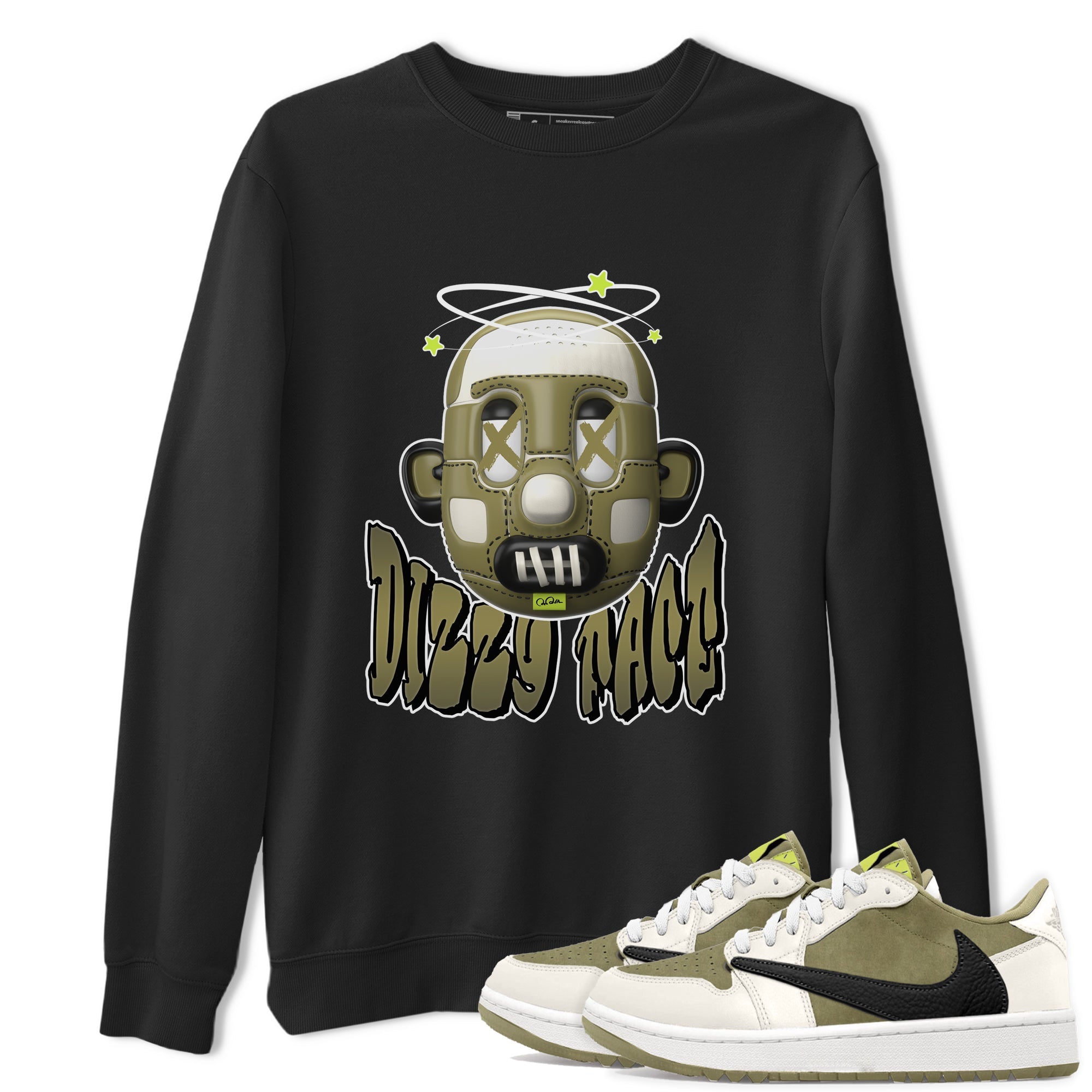 Air Jordan 1 Travis Scott Golf shirt to match jordans Dizzy Face sneaker tees AJ1 lowTravis Scott Golf SNRT Sneaker Release Tees Unisex Black 1 T-Shirt