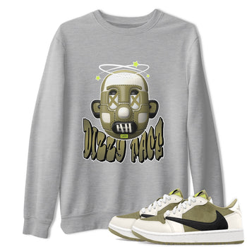 Air Jordan 1 Travis Scott Golf shirt to match jordans Dizzy Face sneaker tees AJ1 lowTravis Scott Golf SNRT Sneaker Release Tees Unisex Heather Grey 1 T-Shirt