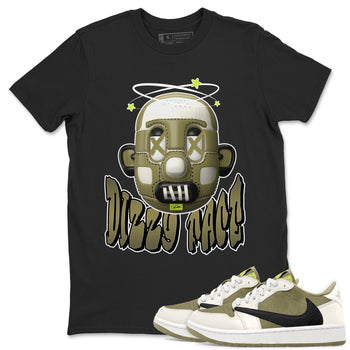 Air Jordan 1 Travis Scott Golf shirt to match jordans Dizzy Face sneaker tees AJ1 lowTravis Scott Golf SNRT Sneaker Release Tees Unisex Black 1 T-Shirt