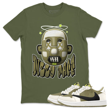 Air Jordan 1 Travis Scott Golf shirt to match jordans Dizzy Face sneaker tees AJ1 lowTravis Scott Golf SNRT Sneaker Release Tees Unisex Military Green 1 T-Shirt