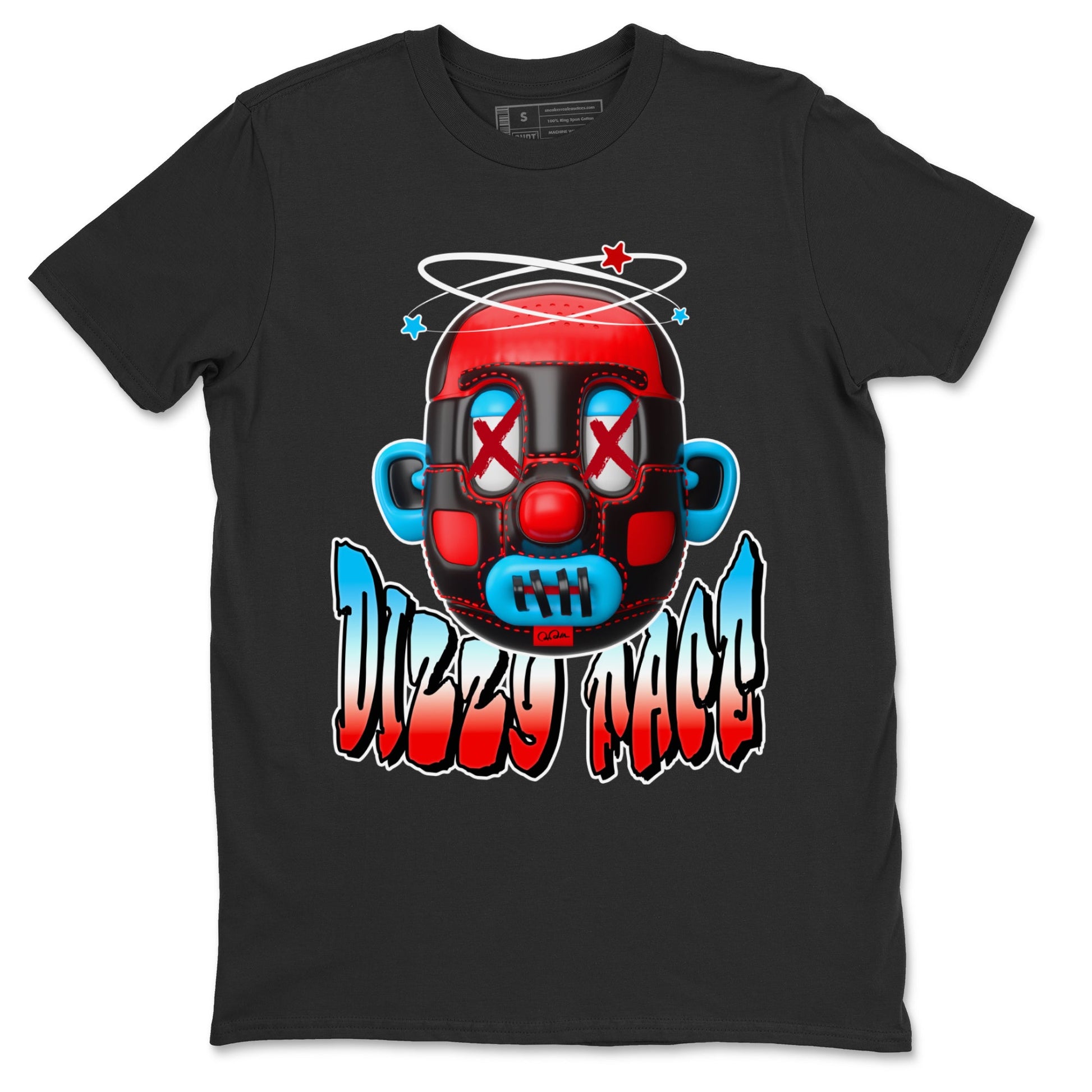Air Jordan 1 UNC to Chicago Sneaker Match Tees Dizzy Face Sneaker Tees AJ1 UNC to Chicago Sneaker Release Tees Unisex Shirts Black 2