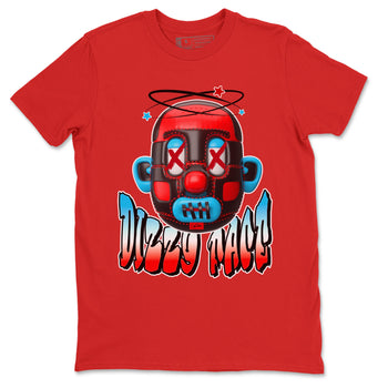 Air Jordan 1 UNC to Chicago Sneaker Match Tees Dizzy Face Sneaker Tees AJ1 UNC to Chicago Sneaker Release Tees Unisex Shirts Red 2