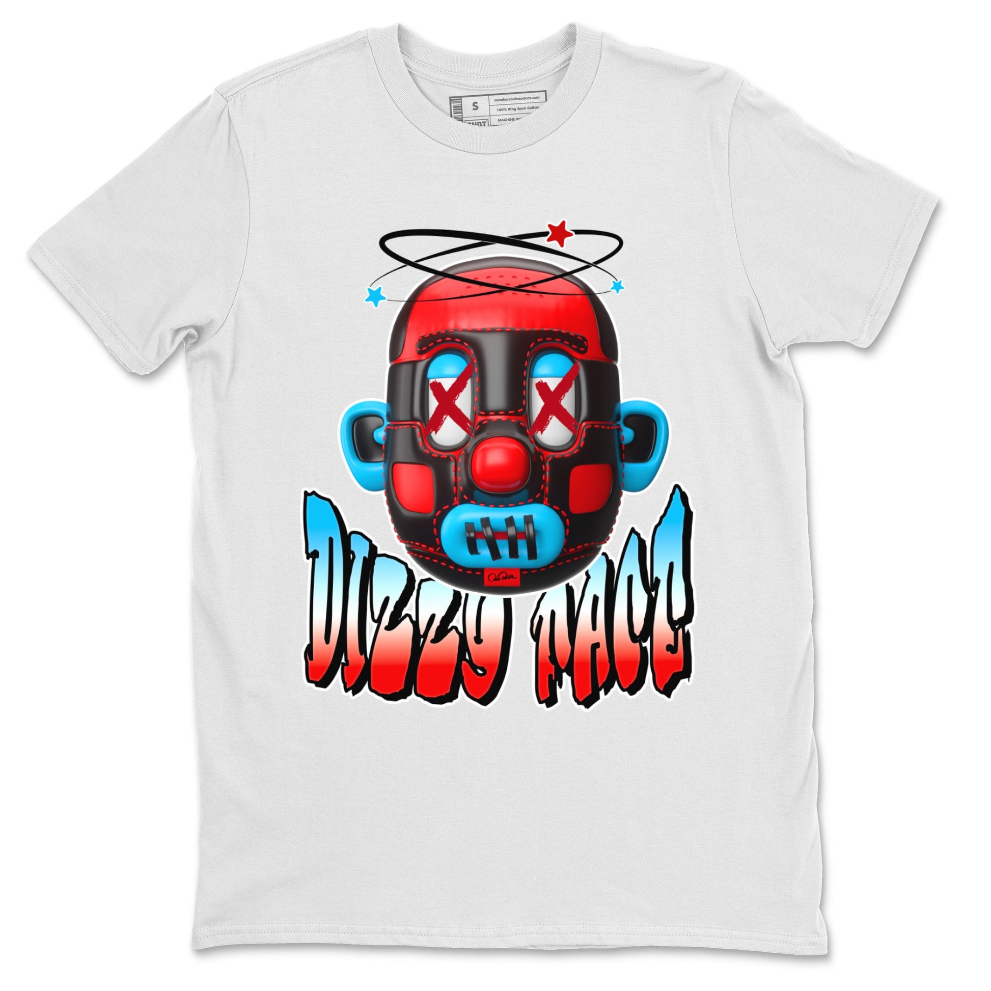 Air Jordan 1 UNC to Chicago Sneaker Match Tees Dizzy Face Sneaker Tees AJ1 UNC to Chicago Sneaker Release Tees Unisex Shirts White 2