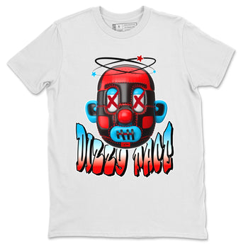 Air Jordan 1 UNC to Chicago Sneaker Match Tees Dizzy Face Sneaker Tees AJ1 UNC to Chicago Sneaker Release Tees Unisex Shirts White 2