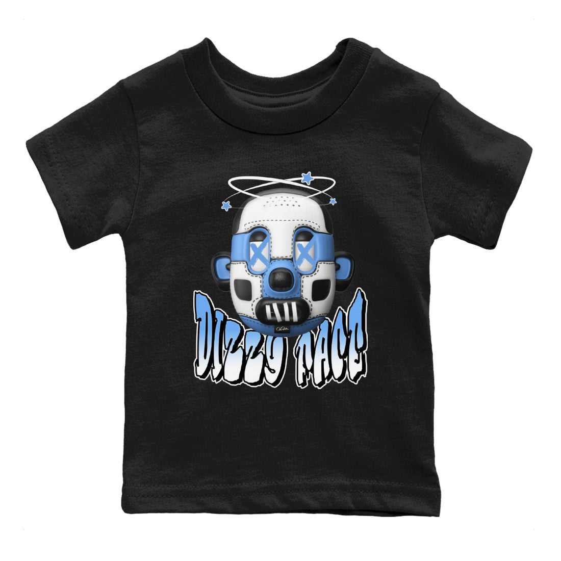 Air Jordan 1 Retro High OG UNC Toe Shirt to match Jordans Dizzy Face Sneaker Tees AJ1 UNC Toe SNRT Sneaker Release Tees Kids and Baby Tees Black 2
