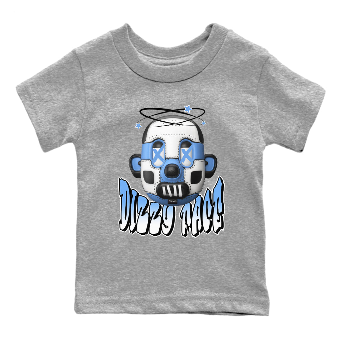 Air Jordan 1 Retro High OG UNC Toe Shirt to match Jordans Dizzy Face Sneaker Tees AJ1 UNC Toe SNRT Sneaker Release Tees Kids and Baby Tees Heather Grey 2