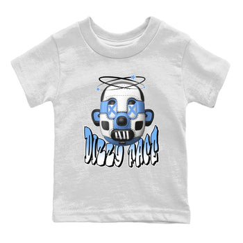 Air Jordan 1 Retro High OG UNC Toe Shirt to match Jordans Dizzy Face Sneaker Tees AJ1 UNC Toe SNRT Sneaker Release Tees Kids and Baby Tees White 2