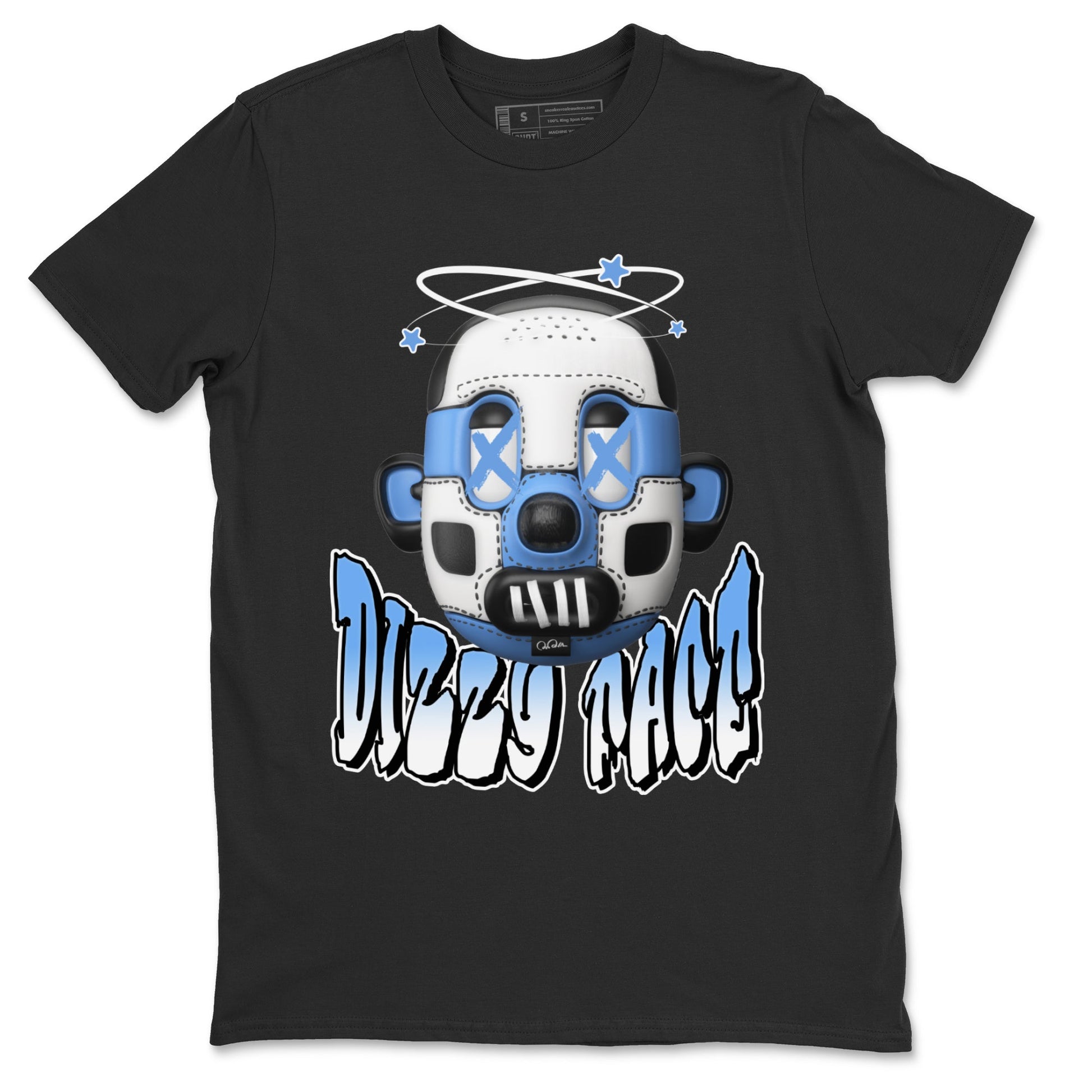 Air Jordan 1 Retro High OG UNC Toe Shirt to match Jordans Dizzy Face Sneaker Tees AJ1 UNC Toe SNRT Sneaker Release Tees Crew Neck T-Shirts Black 2