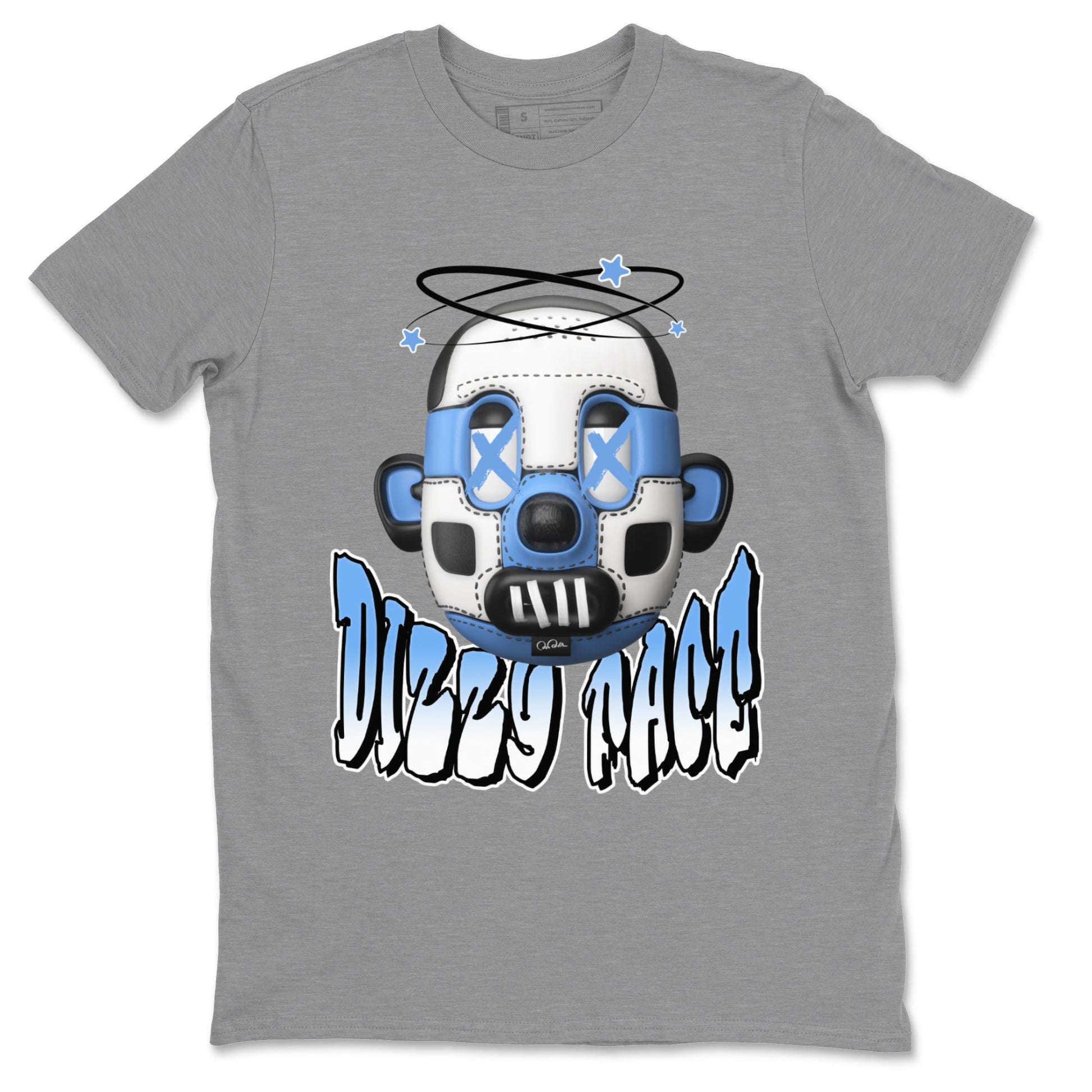 Air Jordan 1 Retro High OG UNC Toe Shirt to match Jordans Dizzy Face Sneaker Tees AJ1 UNC Toe SNRT Sneaker Release Tees Crew Neck T-Shirts Heather Grey 2