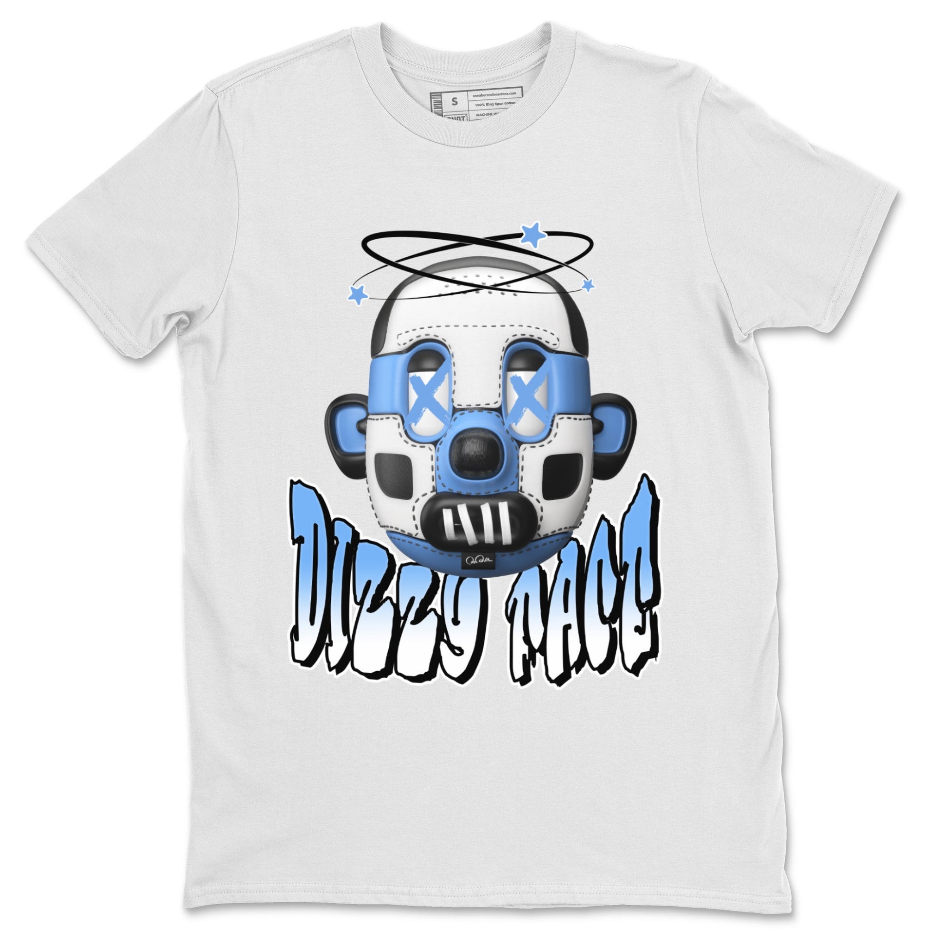 Air Jordan 1 Retro High OG UNC Toe Shirt to match Jordans Dizzy Face Sneaker Tees AJ1 UNC Toe SNRT Sneaker Release Tees Crew Neck T-Shirts White 2