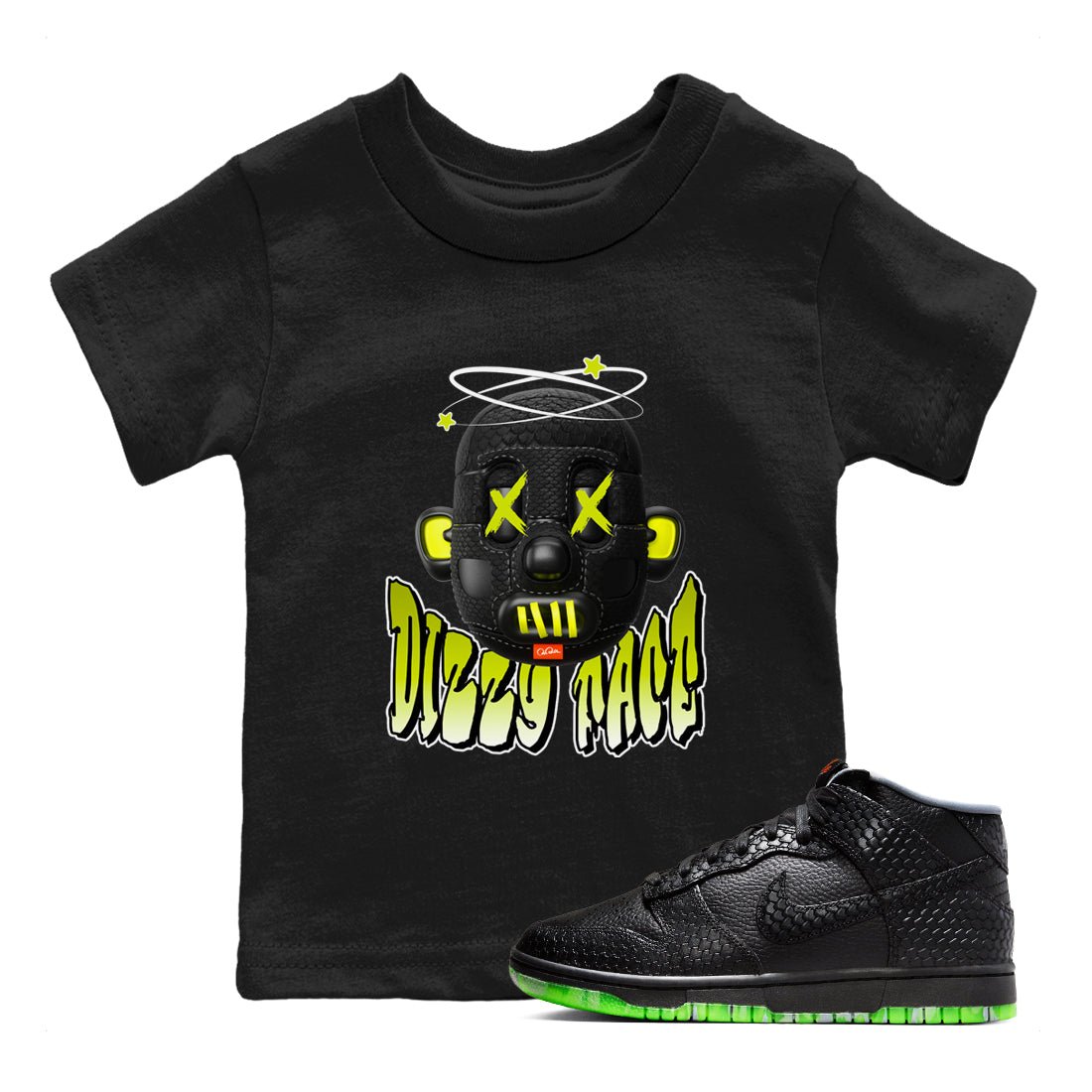 Dunk Mid Premium shirt to match jordans Dizzy Face sneaker tees halloween horror nights Nike Dunk Halloween SNRT Sneaker Release Tees Baby Toddler Black 1 T-Shirt