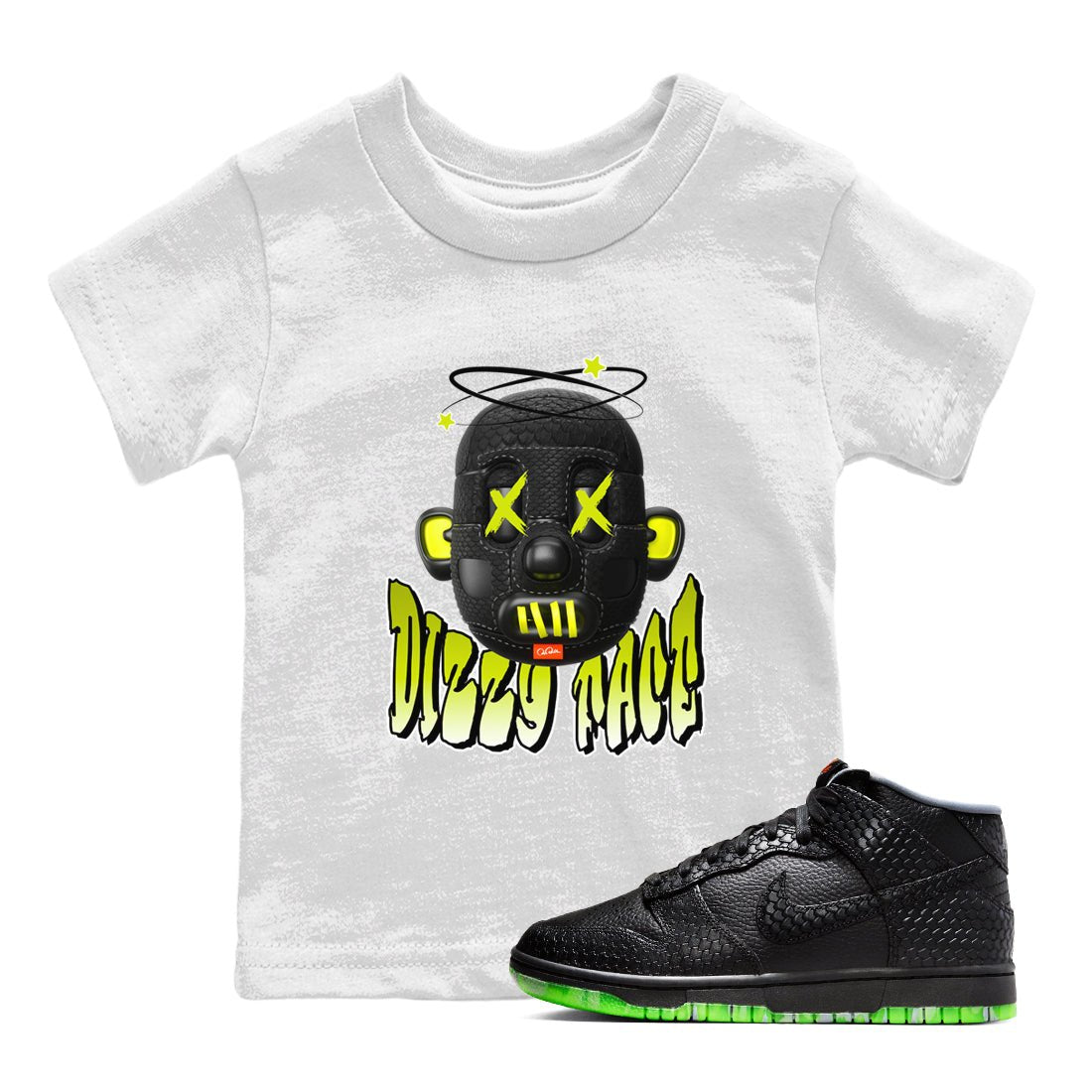 Dunk Mid Premium shirt to match jordans Dizzy Face sneaker tees halloween horror nights Nike Dunk Halloween SNRT Sneaker Release Tees Baby Toddler White 1 T-Shirt