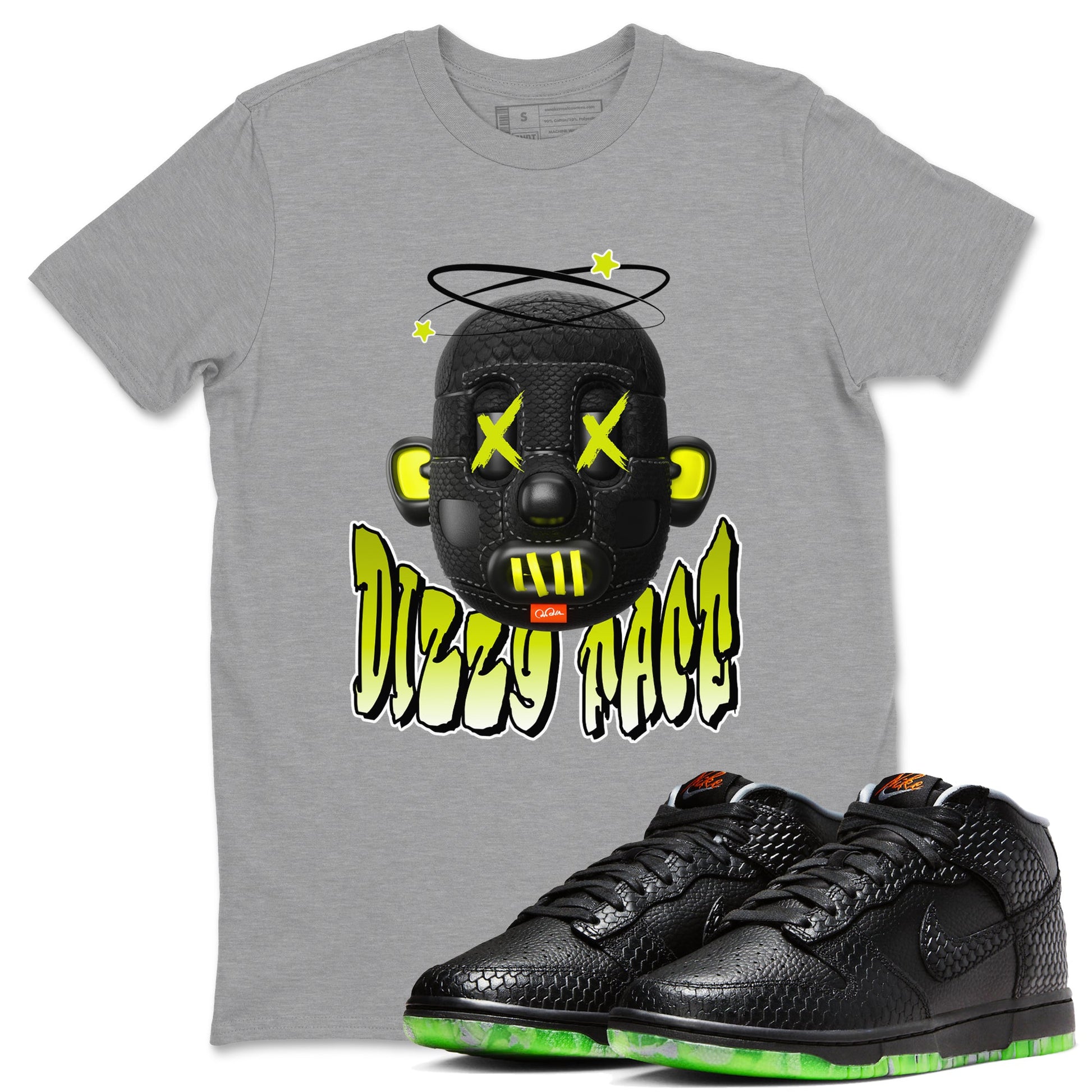 Dunk Mid Premium shirt to match jordans Dizzy Face sneaker tees halloween horror nights Nike Dunk Halloween SNRT Sneaker Release Tees Unisex Heather Grey 1 T-Shirt