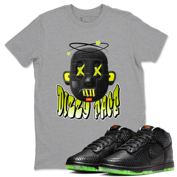 Dunk Mid Premium shirt to match jordans Dizzy Face sneaker tees halloween horror nights Nike Dunk Halloween SNRT Sneaker Release Tees Unisex Heather Grey 1 T-Shirt
