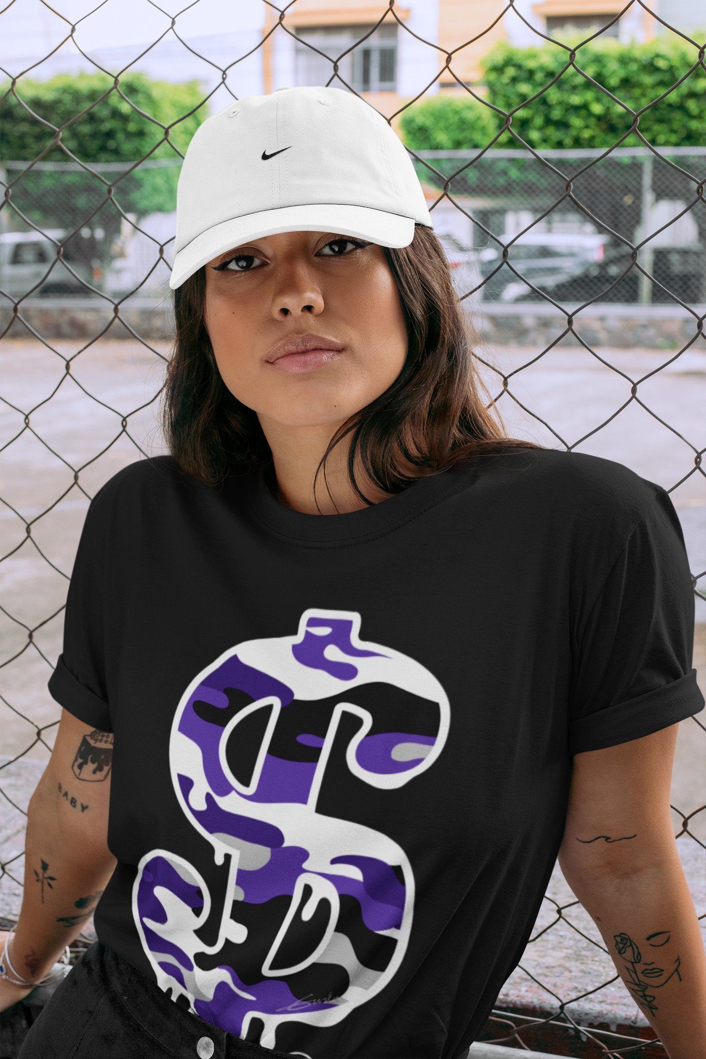 Jordan 1 Court Purple Sneaker Match Tees Dollar Camo Sneaker Tees Jordan 1 Court Purple Sneaker Release Tees Unisex Shirts