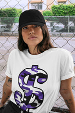 Jordan 1 Court Purple Sneaker Match Tees Dollar Camo Sneaker Tees Jordan 1 Court Purple Sneaker Release Tees Unisex Shirts