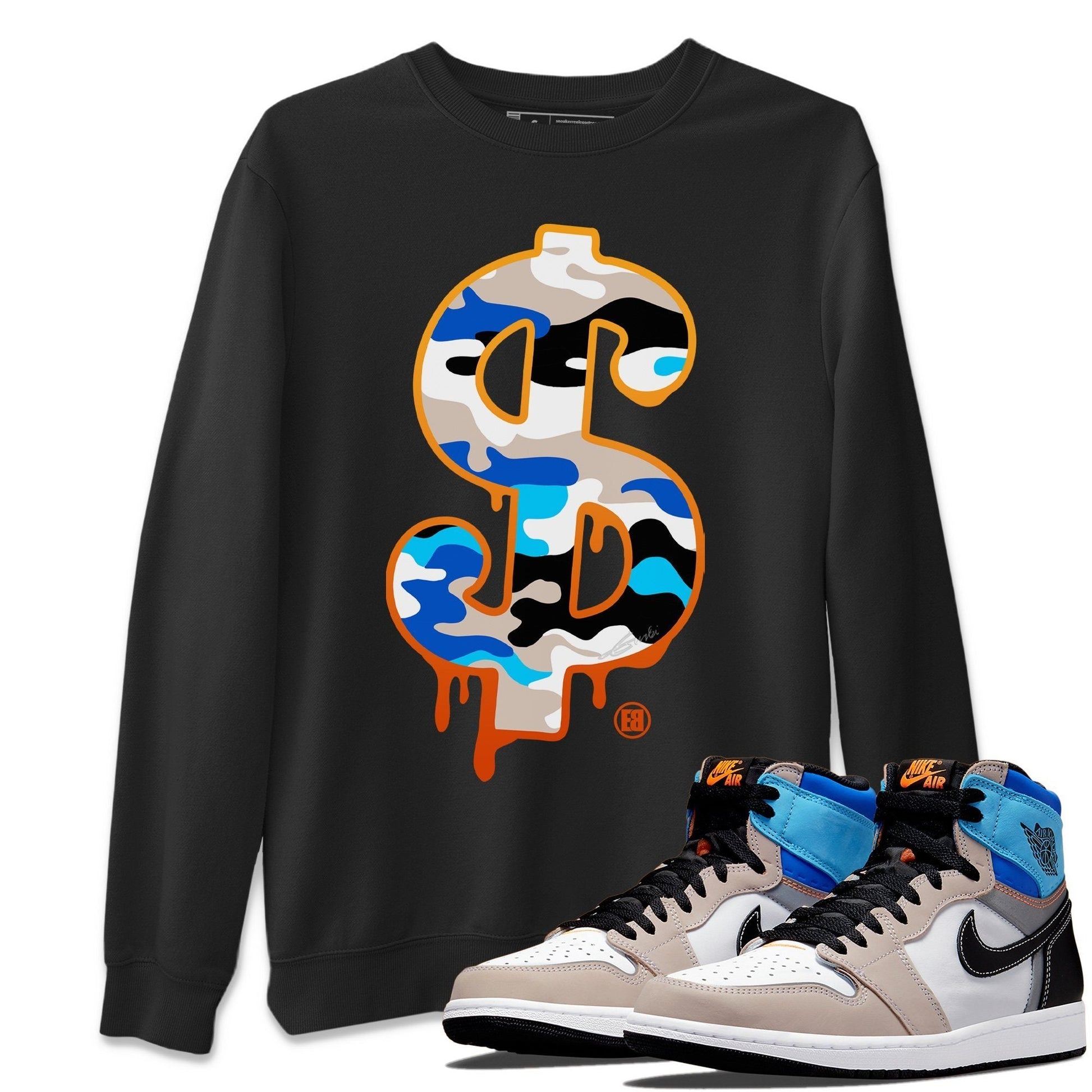 Jordan 1 Prototype Sneaker Match Tees Dollar Camo Sneaker Tees Jordan 1 Prototype Sneaker Release Tees Unisex Shirts