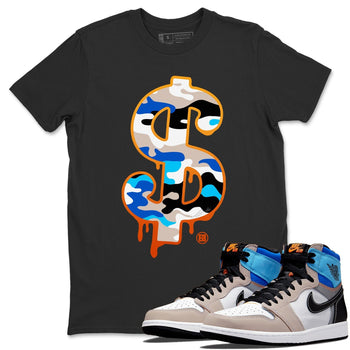 Jordan 1 Prototype Sneaker Match Tees Dollar Camo Sneaker Tees Jordan 1 Prototype Sneaker Release Tees Unisex Shirts