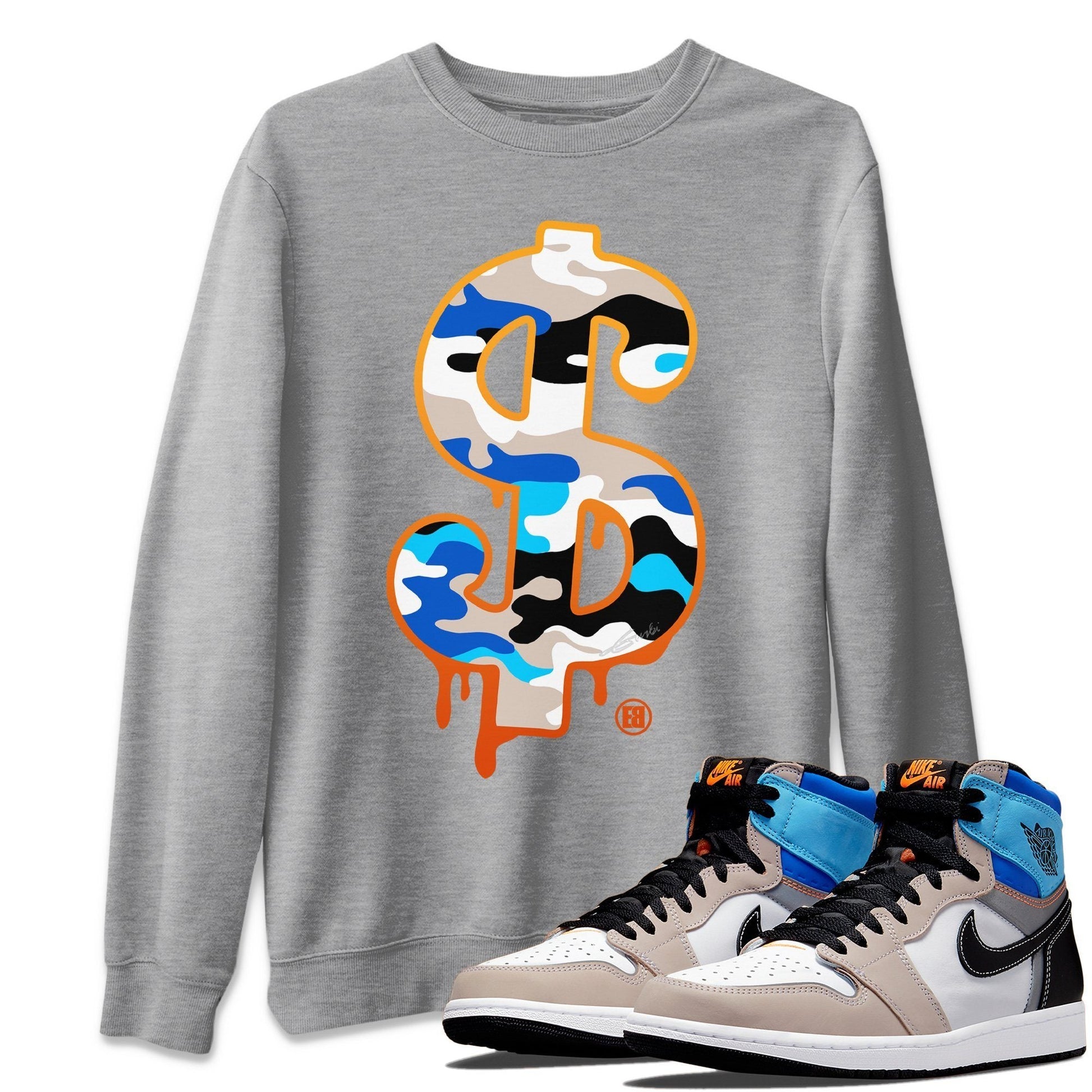 Jordan 1 Prototype Sneaker Match Tees Dollar Camo Sneaker Tees Jordan 1 Prototype Sneaker Release Tees Unisex Shirts