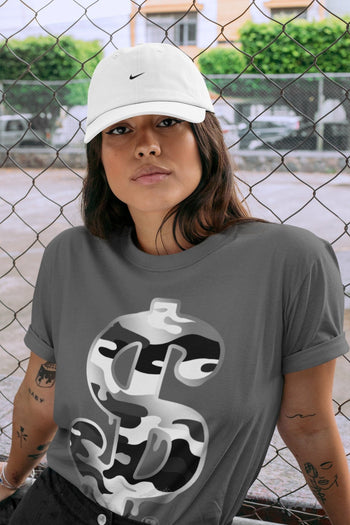 Jordan 1 Silver Toe Sneaker Match Tees Dollar Camo Sneaker Tees Jordan 1 Silver Toe Sneaker Release Tees Unisex Shirts