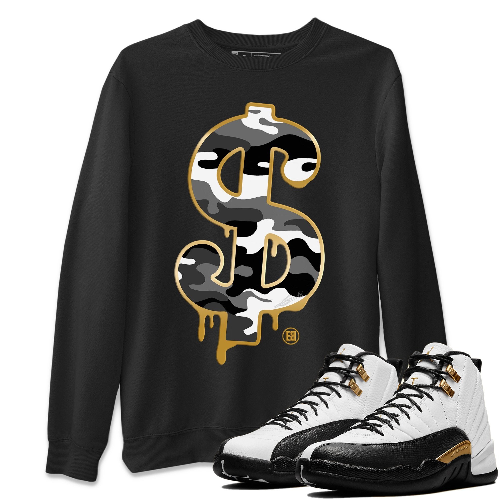 Jordan 12 Royalty Sneaker Match Tees Dollar Camo Sneaker Tees Jordan 12 Royalty Sneaker Release Tees Unisex Shirts