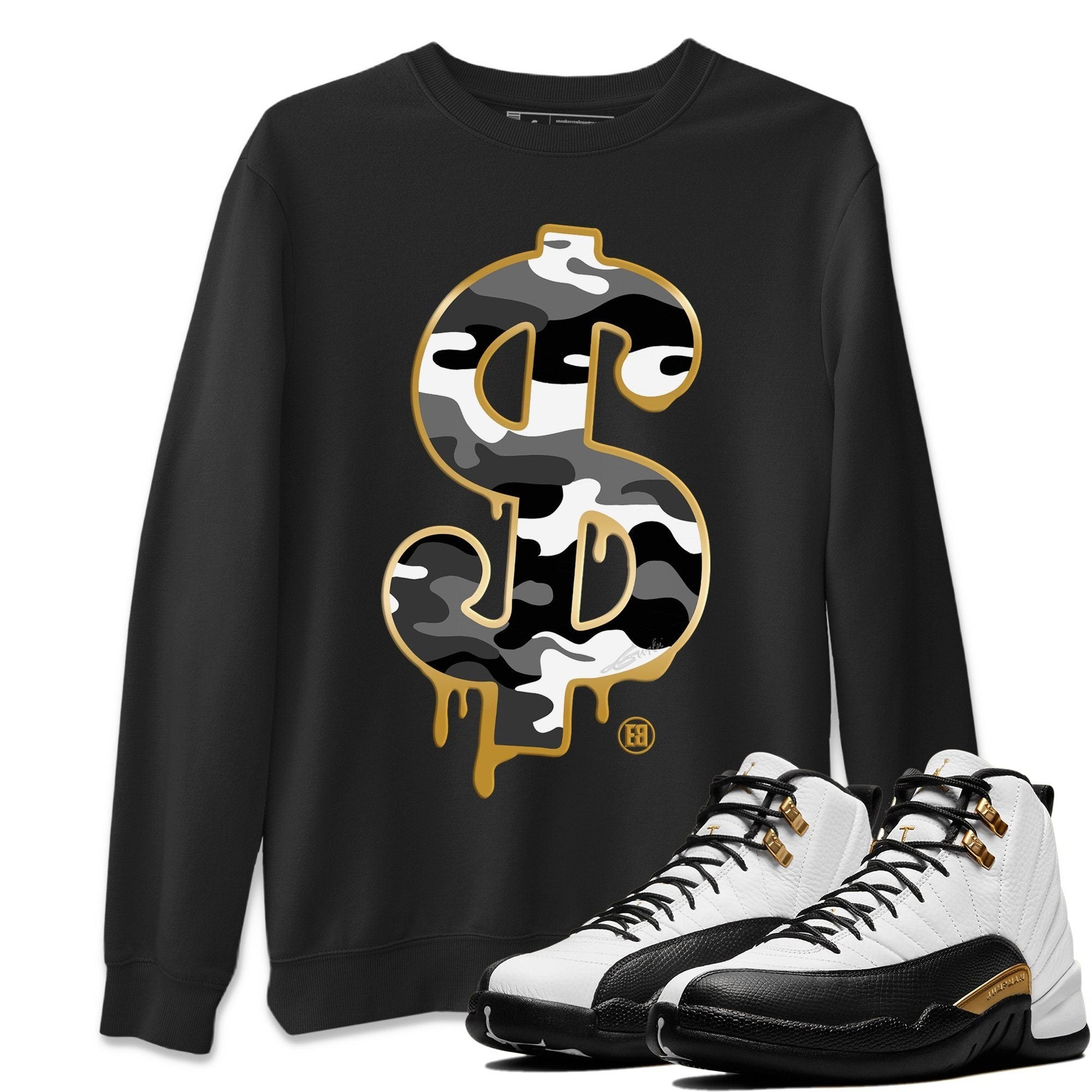 Jordan 12 Royalty Sneaker Match Tees Dollar Camo Sneaker Tees Jordan 12 Royalty Sneaker Release Tees Unisex Shirts