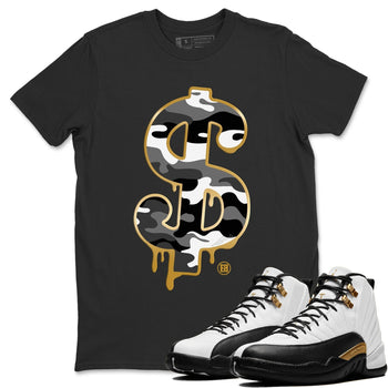 Jordan 12 Royalty Sneaker Match Tees Dollar Camo Sneaker Tees Jordan 12 Royalty Sneaker Release Tees Unisex Shirts
