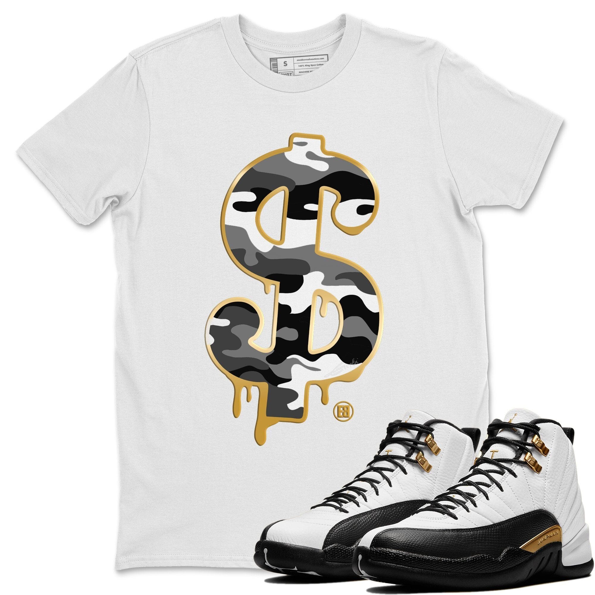 Jordan 12 Royalty Sneaker Match Tees Dollar Camo Sneaker Tees Jordan 12 Royalty Sneaker Release Tees Unisex Shirts