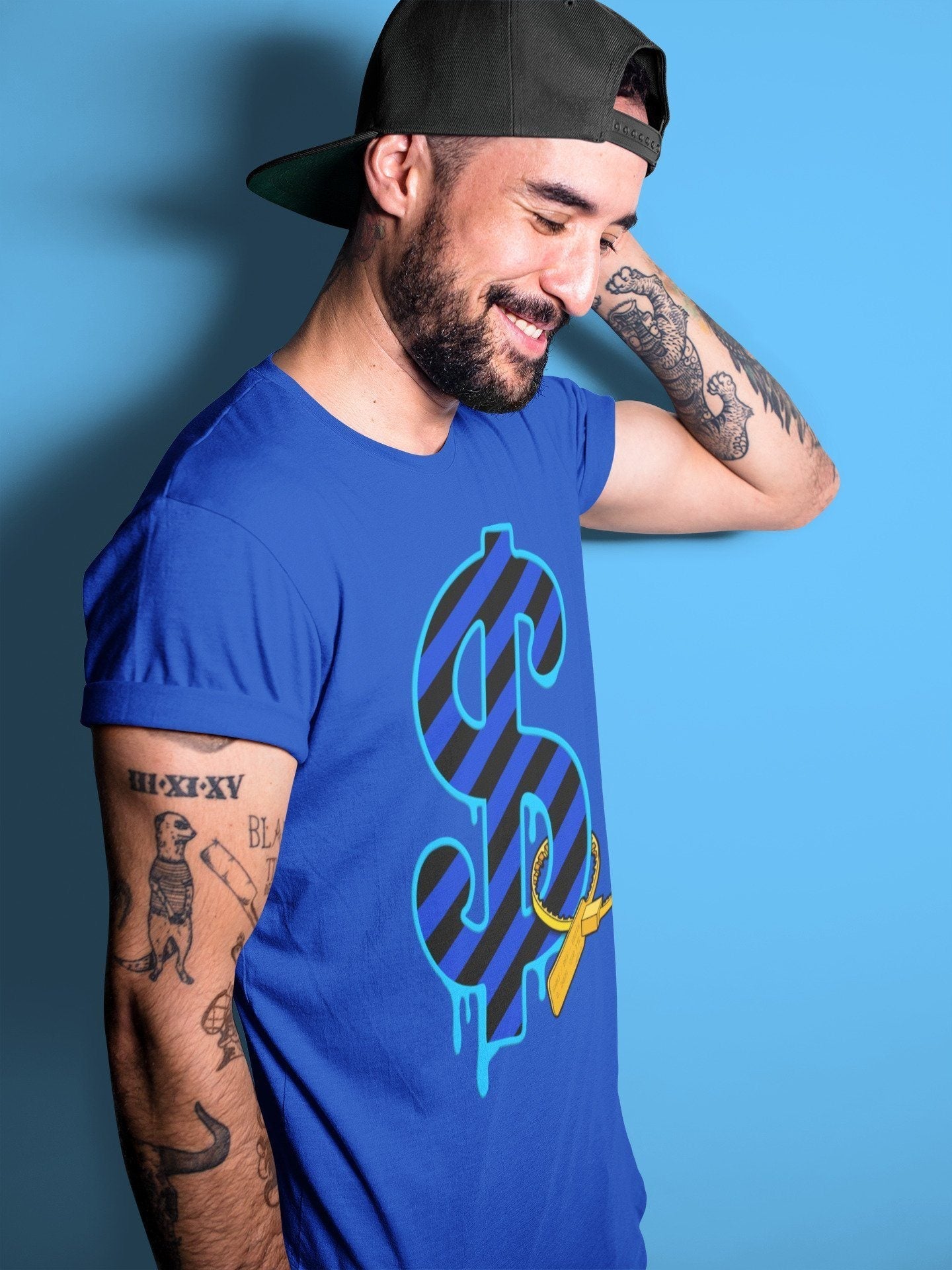 Jordan 2 OFF-WHITE Black Blue Sneaker Match Tees Dollar Camo Sneaker Tees Jordan 2 OFF-WHITE Black Blue Sneaker Release Tees Unisex Shirts