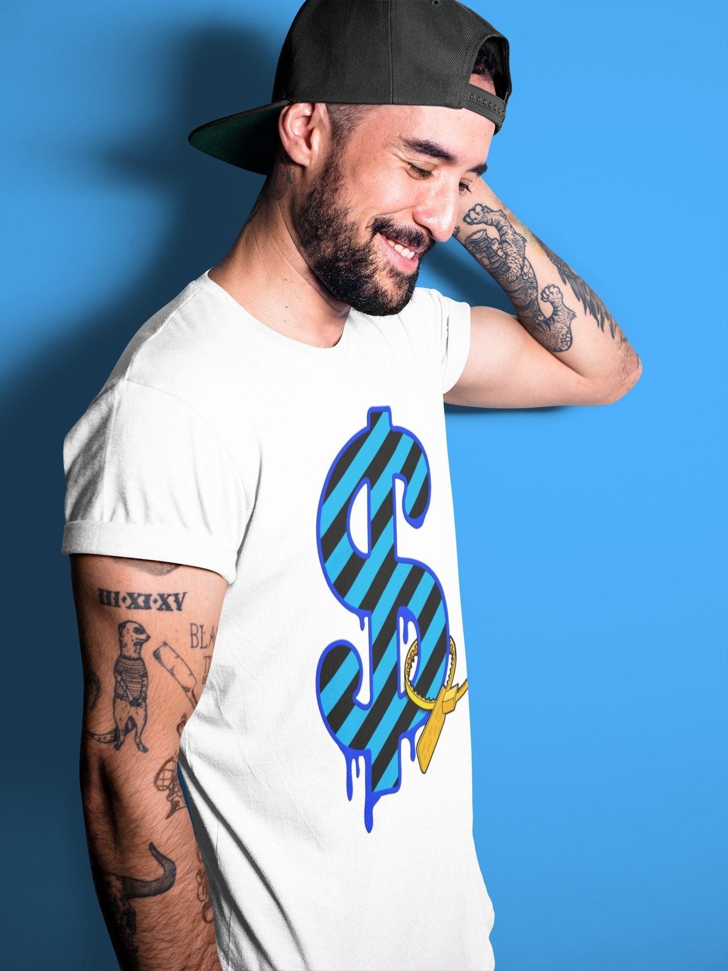 Jordan 2 OFF-WHITE Black Blue Sneaker Match Tees Dollar Camo Sneaker Tees Jordan 2 OFF-WHITE Black Blue Sneaker Release Tees Unisex Shirts