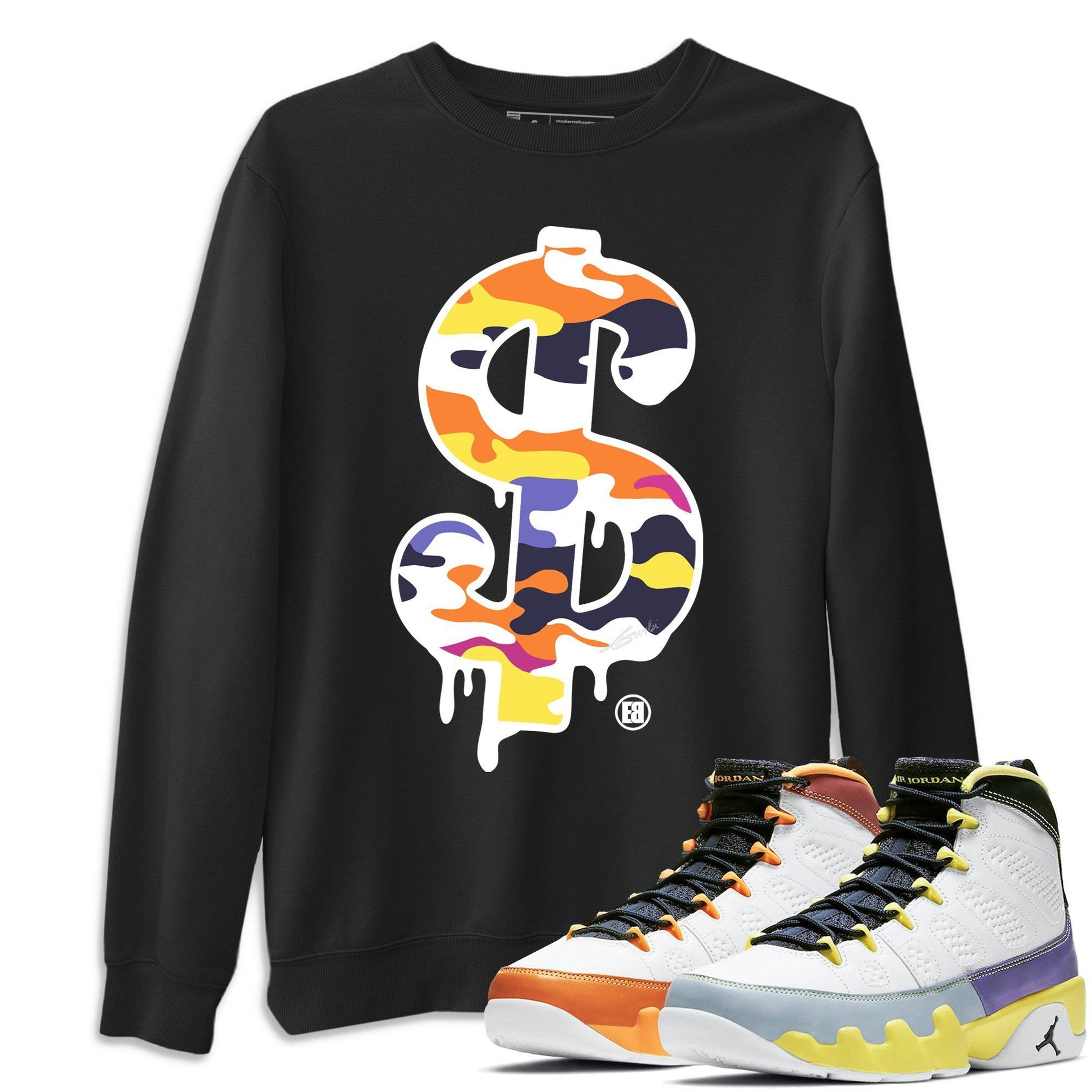 Jordan 9 Change The World Sneaker Match Tees Dollar Camo Sneaker Tees Jordan 9 Change The World Sneaker Release Tees Unisex Shirts