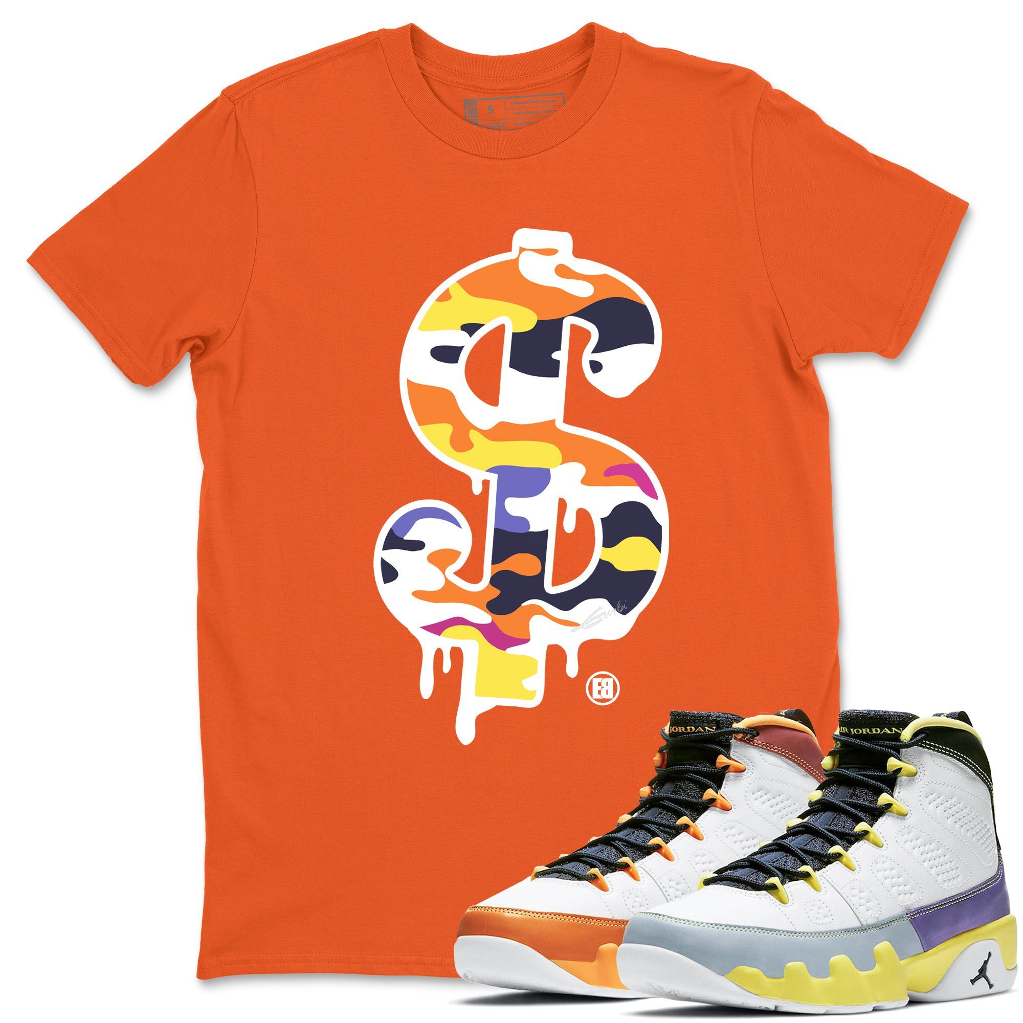 Jordan 9 Change The World Sneaker Match Tees Dollar Camo Sneaker Tees Jordan 9 Change The World Sneaker Release Tees Unisex Shirts