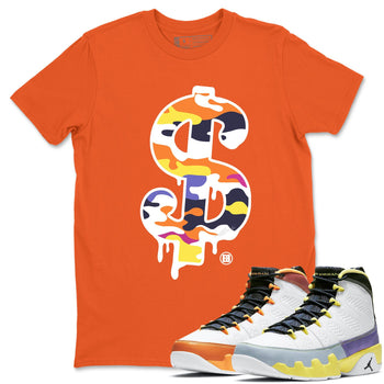 Jordan 9 Change The World Sneaker Match Tees Dollar Camo Sneaker Tees Jordan 9 Change The World Sneaker Release Tees Unisex Shirts