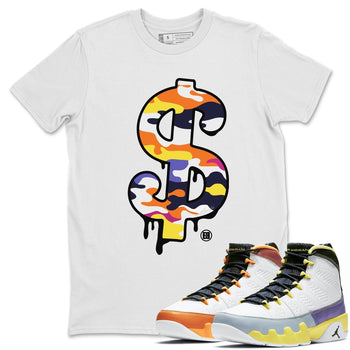 Jordan 9 Change The World Sneaker Match Tees Dollar Camo Sneaker Tees Jordan 9 Change The World Sneaker Release Tees Unisex Shirts
