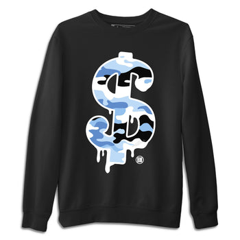 Jordan 1 University Blue Sneaker Match Tees Dollar Camo Sneaker Tees Jordan 1 University Blue Sneaker Release Tees Unisex Shirts