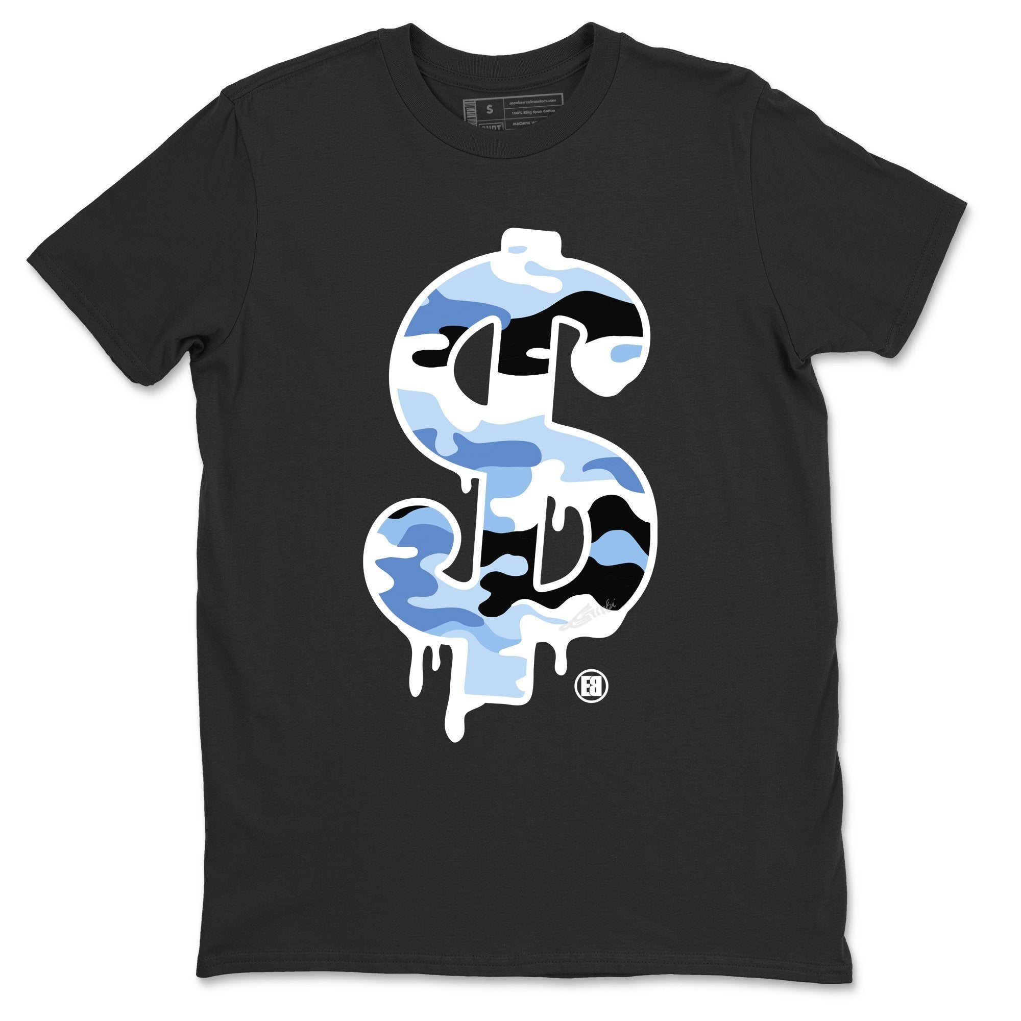 Jordan 1 University Blue Sneaker Match Tees Dollar Camo Sneaker Tees Jordan 1 University Blue Sneaker Release Tees Unisex Shirts
