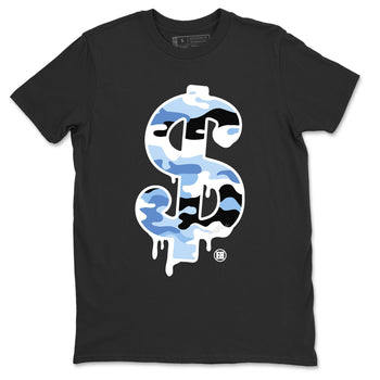 Jordan 1 University Blue Sneaker Match Tees Dollar Camo Sneaker Tees Jordan 1 University Blue Sneaker Release Tees Unisex Shirts