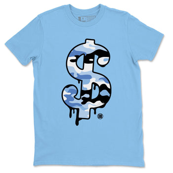 Jordan 1 University Blue Sneaker Match Tees Dollar Camo Sneaker Tees Jordan 1 University Blue Sneaker Release Tees Unisex Shirts