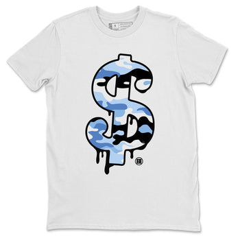 Jordan 1 University Blue Sneaker Match Tees Dollar Camo Sneaker Tees Jordan 1 University Blue Sneaker Release Tees Unisex Shirts