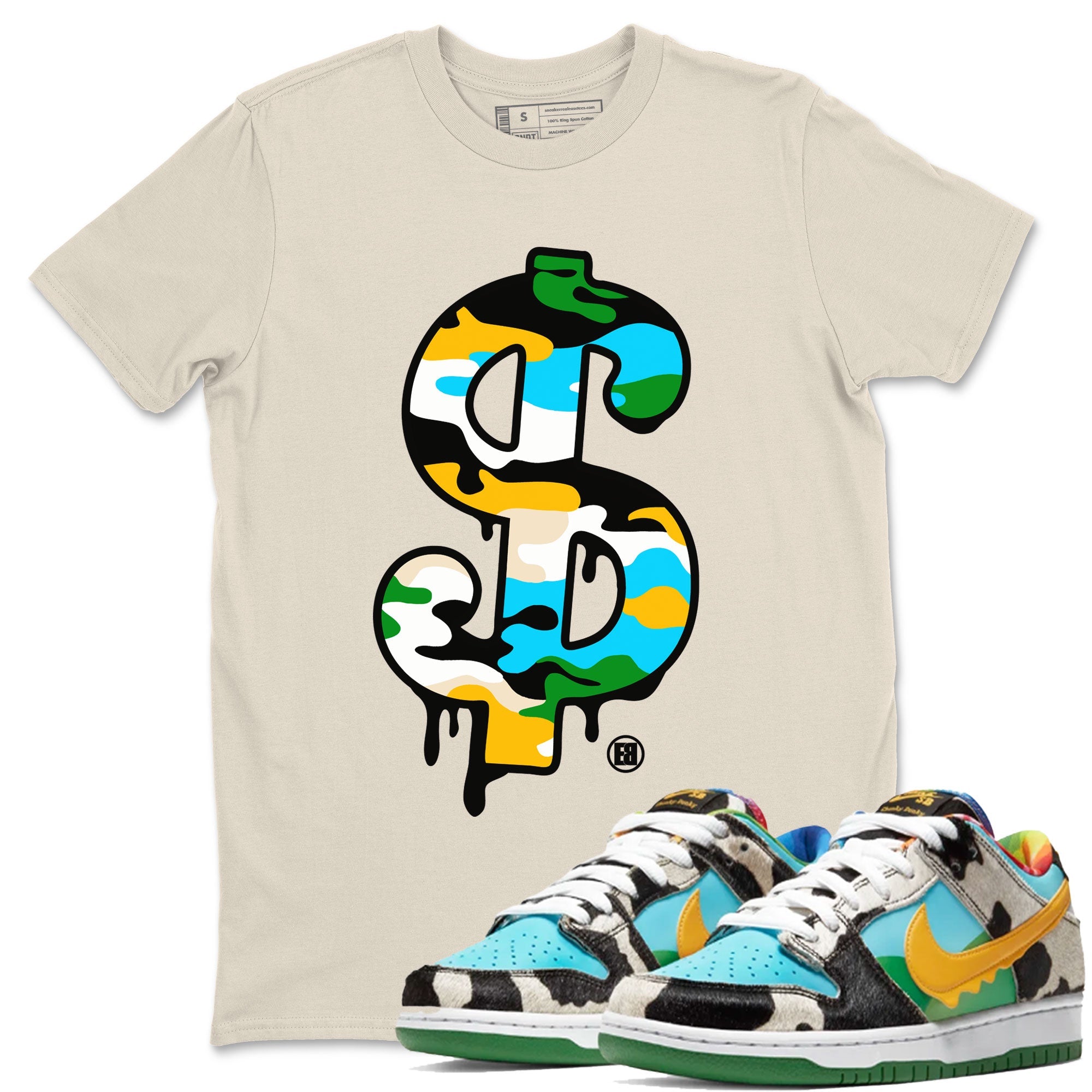 Dunk Chunky Dunky shirt to match jordans Dollar Camo sneaker tees Dunk Low Ben & Jerry's Chunky Dunky SNRT Sneaker Release Tees Unisex Natural 1 T-Shirt