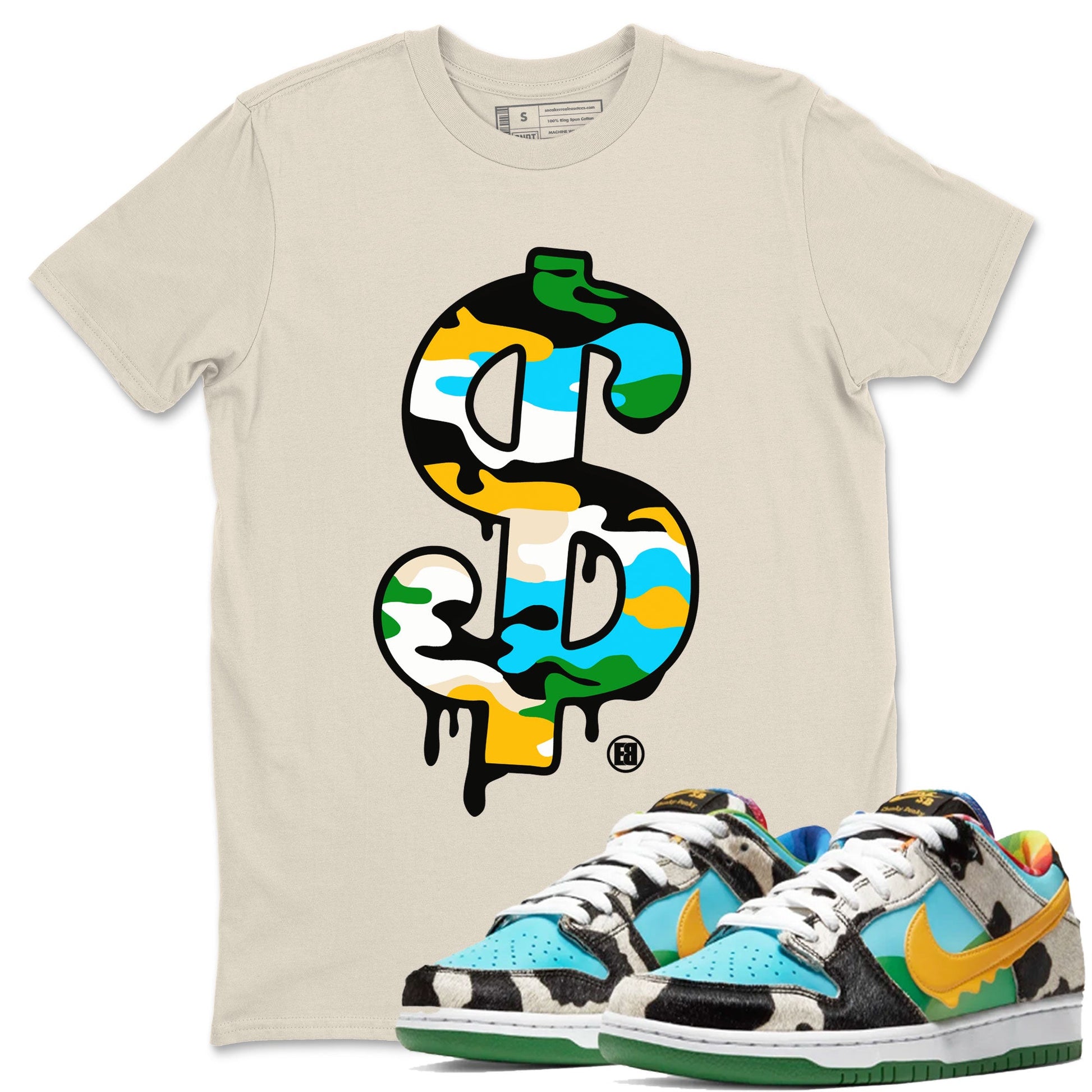 Dunk Chunky Dunky shirt to match jordans Dollar Camo sneaker tees Dunk Low Ben & Jerry's Chunky Dunky SNRT Sneaker Release Tees Unisex Natural 1 T-Shirt