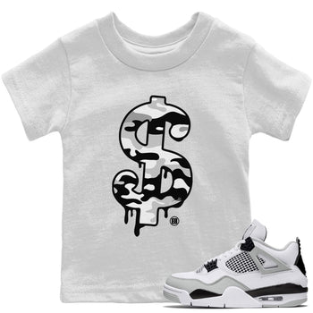 Jordan 4 Military Black Sneaker Match Tees Dollar Camo Sneaker Tees Jordan 4 Military Black Sneaker Release Tees Kids Shirts