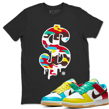 Dunk Free 99 White Sneaker Match Tees Dollar Camo Sneaker Tees Dunk Free 99 White Sneaker Release Tees Unisex Shirts