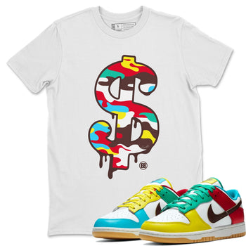 Dunk Free 99 White Sneaker Match Tees Dollar Camo Sneaker Tees Dunk Free 99 White Sneaker Release Tees Unisex Shirts