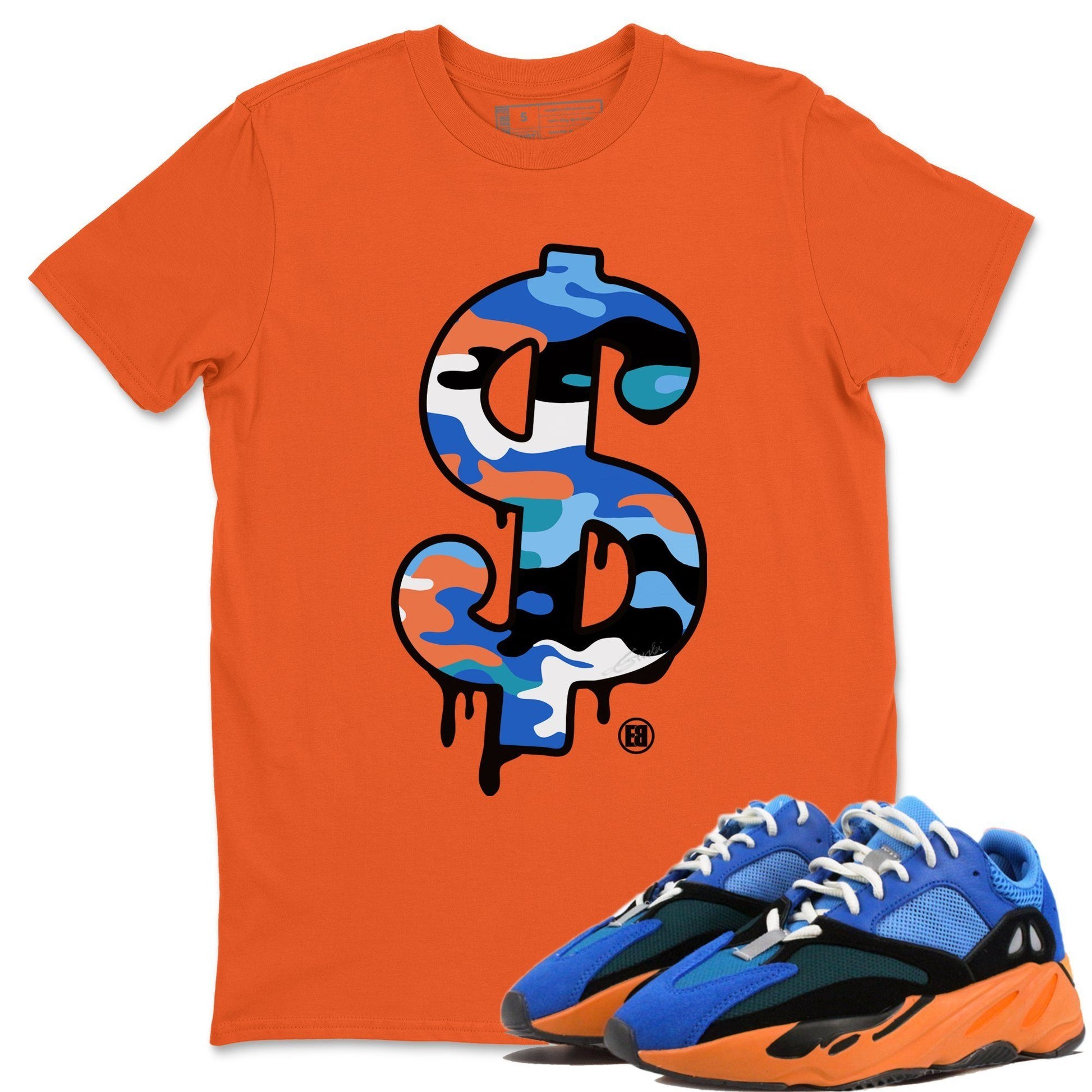 Yeezy 700 Bright Blue Sneaker Match Tees Dollar Camo Sneaker Tees Yeezy 700 Bright Blue Sneaker Release Tees Unisex Shirts
