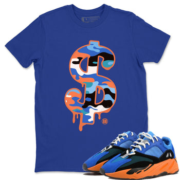 Yeezy 700 Bright Blue Sneaker Match Tees Dollar Camo Sneaker Tees Yeezy 700 Bright Blue Sneaker Release Tees Unisex Shirts